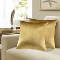 【hot】◇™  New Gold Pillowcase shinny velvet fabric 45x45cm cushion pillow 2PCS