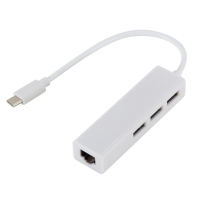 PzzPss USB Ethernet with 3 Port USB HUB 2.0 RJ45 Lan Network Card USB C to Ethernet Adapter for Mac iOS Android PC USB 2.0 HUB