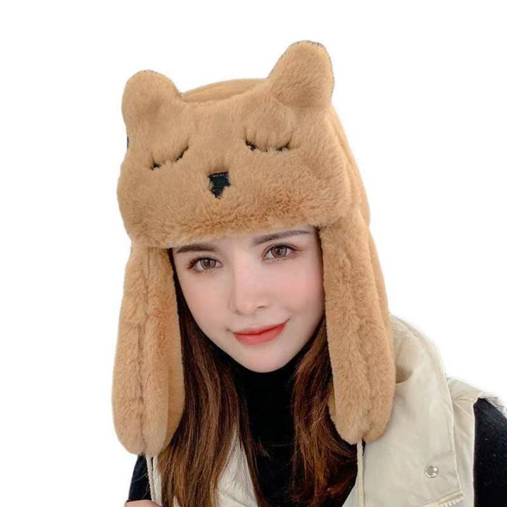 hat-autumn-and-winter-wild-cat-ear-sweet-girl-hat-cute-plus-velvet-warm-ear-protection-cotton-lei-feng-hat-ear-protection-cap