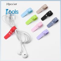 TOOLS 421STORE 10pcs สายรัด ซิลิโคน ที่เก็บของ ผู้จัดงาน สาย USB สายหูฟัง Ptotector คลิปหนีบสายไฟ ม้วนเก็บสาย