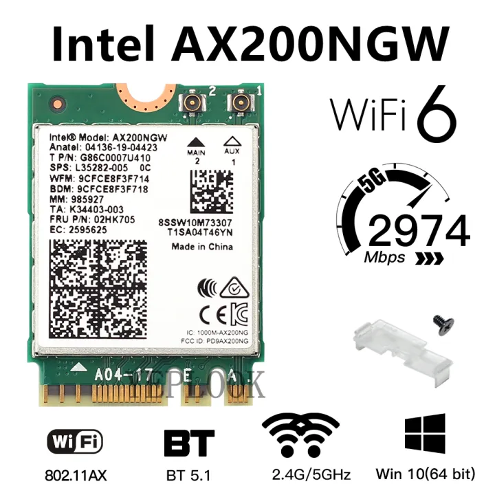 Wifi6 Wifi Card Intel AX200 2400Mbps Dual Band 2.4g/5g Bluetooth 5.1 NGFF  M.2 KEY E 802.11Ax MU-MIMO Laptop Desktop Wireless Card | Lazada PH