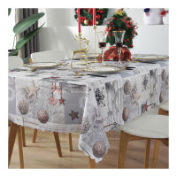 Christmas Rectangle Waterproof Washable Spillproof Tablecloth Stain Resistant DecorativeTable Cloth for Dining Room JS22