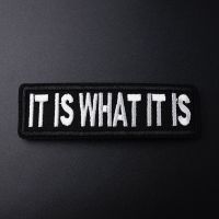 IT IS... Size:2.6x8.8cm Embroidery Patches for T-shirt Iron on Stripes Appliques Clothes Stickers Clothing Sew on Badges written Haberdashery