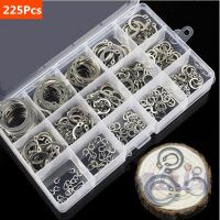 225Pcs/175Pcs DIN471 GB894 Black amp;SS304 Internal External Retaining Circlips A2 C-clip Washers Snap Retaining Ring Assortment Kit