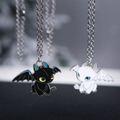 [ 1Pc Black and White Cartoon Evil Pendant Necklace For Couple ]