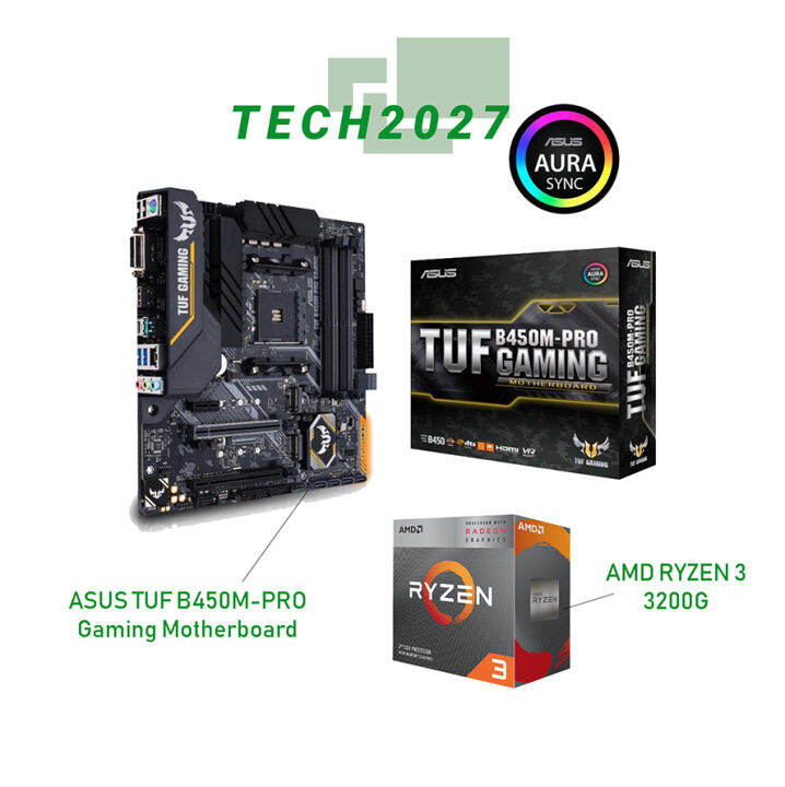 AMD RYZEN 3 3200G 4Core 3.6 GHz Bundle with ASUS TUF B450MPRO Gaming