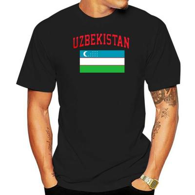 เสื้อยืดคอกลมแขนลำลองขาสั้นพิมพ์ลายธงชาติ Uzbekistan เสื้อยืดคอกลมพิมพ์ลายแฟชั่นยี่ห้อใหม่สีขาว2023เสื้อคอกลมผ้าคอตตอน100% ฤดูร้อน