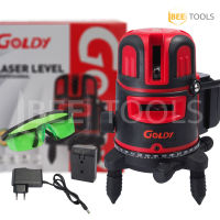 เครื่องวัดระดับเลเซอร์ GOLDY แสงสีเขียว 5 เส้น 360 องศา พร้อมอุปกรณ์ครบเซ็ต ระดับน้ำเลเซอร์ แถมฟรี! ขาตั้งวัดระดับ