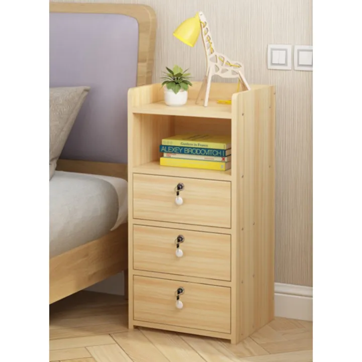 White Cabinets KC Bedside Table Simple Modern Small Cabinet With Lock ...