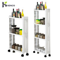 Konco Kitchen Storage Shelf Organiser For Goods Fridge Side Shelf 234 Layer Removable With Wheels Bathroom Organizer Shelf