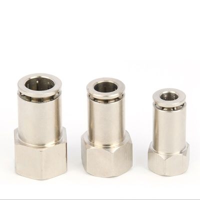 QDLJ-1pc Pneumatic Full Copper Nickel-plated Quick-connect Joint Pcf 4/6/8/10/12 Trachea Pneumatic Joint Inner Straight Through