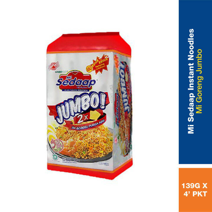 Mi Sedaap Goreng Asli Jumbo Instant Noodle 139g X 4 | Lazada