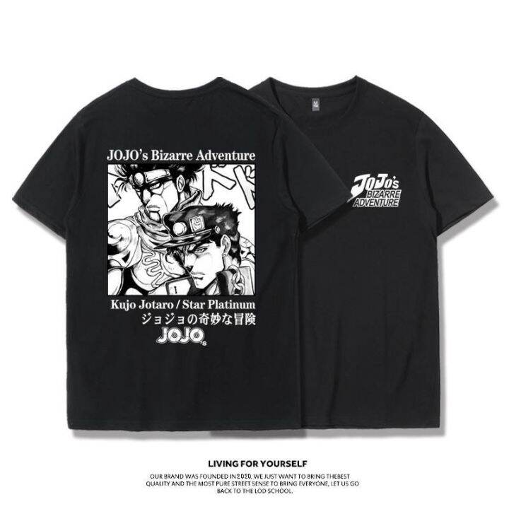 เสื้อยืด-sorajo-jotaro-kira-yoshikage-ภาพเคลื่อนไหวร่วมกันอุปกรณ์ต่อพ่วง-jojos-bizarre-adventure-เสื้อยืดชายน้ำแขนสั้น