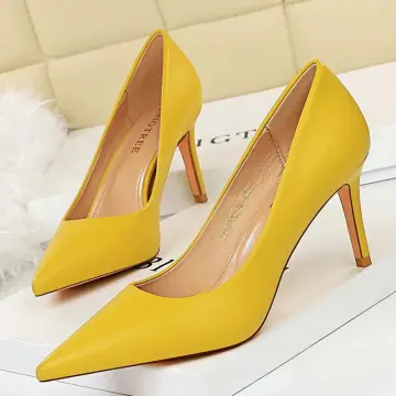 TIANGUO New Woman Pumps Embossed Satin High Heels Women Shoes Stiletto Heels  Wedding Shoes Sexy Party Shoes-yellow,37 : Amazon.co.uk: Fashion