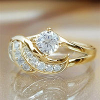 Angel Wings แหวนเพชรสร้อยข้อมือแหวนเพชร Vintage Party แหวนแต่งงานแหวนหมั้นแหวนวันวาเลนไทน์ของขวัญเงินสี