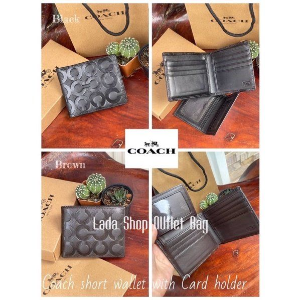 ลดล้างสต๊อก-กระเป๋าสตางค์-ผู้ชาย-ที่ใส่บัตร-coa-short-wallet-with-card-holder-001