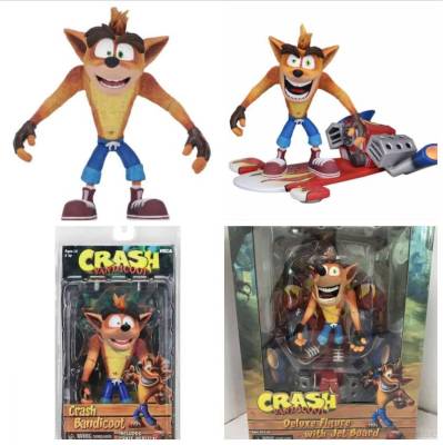 NECA Crash Bandicoot Action Figure with Jet Board Model Dolls Toys For Kids Home Decor Gifts Collections