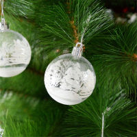 Brisky Brisky 6ชิ้น/ล็อต6ซม. ลูกบอลหิมะใสจี้สำหรับคริสต์มาสของตกแต่งต้นไม้ใสต่างหูของประดับแขวนวันคริสต์มาส