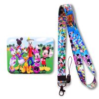 hot！【DT】☃₪  Horizontal Minnie Bank Card Holder Students Bus Lanyard Visit Door Badge Small