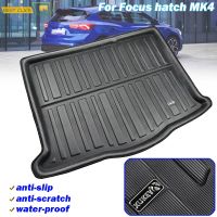 Tailored Boot Cargo Liner ถาดด้านหลัง Trunk แผ่นปูพื้นกันน้ำสำหรับ Ford Focus MK4 Hatch Hatchback 2019 2018 Anti-Slip