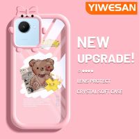 YIWESAN เคสสำหรับ Realme C30 C30s Narzo 50i Prime Case การ์ตูนหมีเคสโทรศัพท์แบบใสซิลิโคนนิ่มที่สร้างสรรค์สีสันสดใสน่ารักมอนสเตอร์น้อยป้องกันเลนส์กล้องเคสใสกันกระแทก