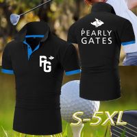 Mens Summer Pearly Gates Print Luxury Polo Shirt Man Business Casual T Shirt Breathable Golf Sportwear Designer Tops for Male