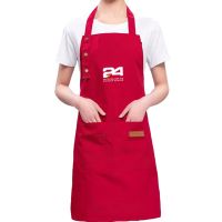 24 Hour Logo Adjustable Bib Apron Waterproof Stain-Resistant with Two Pockets Kitchen Chef Baking Cooking Apron For Work Cooking Aprons