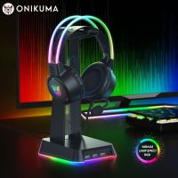 ONIKUMA Headphone Gaming RGB พร้อมไมค์ยืดหยุ่นสูง3.5มม. ชุดหูฟังเล่นเกมสำหรับ PS4พีซีเอกซ์บอกซ์ PS5สวิตช์เกมส์คอมพิวเตอร์