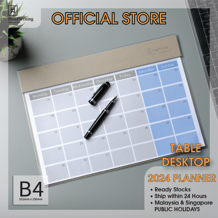 Handwriting 2024 Monthly Desk Table Planner Calendar MTPS Lazada