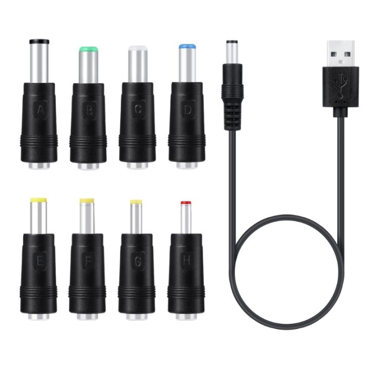 chaunceybi-8in1-5v-usb-to-5-5x2-1mm-3-5mm-4-0mm-4-8mm-6-4mm-5-5x2-5mm-6-3mm-plug-charging-cord-for-router-lamp-and-more