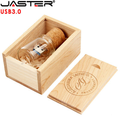 ร้อน JASTER USB 3.0 U ดิสก์แก้วดริฟท์ขวดที่มีจุกแฟลชไดรฟ์ Pendrive 4กิกะไบต์8กิกะไบต์16กิกะไบต์32กิกะไบต์64กิกะไบต์128กิกะไบต์ของขวัญแต่งงาน (โลโก้ฟรี)