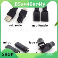 B5ev40er4ly Shop DC Female power Jack 5.5*2.1mm To USB 2.0 mirco type c type A Plug male Female Jack 5V Connector converter Adapter for Laptop