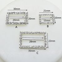 【cw】 ZMASEY New 2018 Three Size Rectangle 10Pcs/Lot Buckle Invitation Slider Wedding Rhinestones Accessories ！