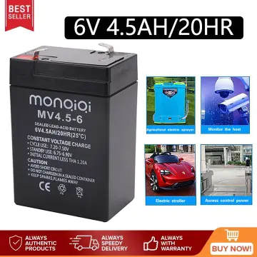 Optimal And Rechargeable valve regulated lead acid battery 6v 4.5ah 