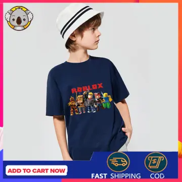 Roblox T-Shirt Summer Boys Girls Black Sweatshirt for Kids and