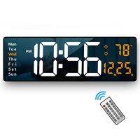 Digital Wall Clock Large Display, Large Wall Clocks, Modern LED Digital Clock with Remote Control for Room Decor