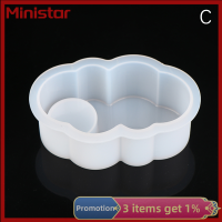 Ministar แม่พิมพ์ซิลิโคนแบบทำมือ1ชิ้นทำเชิงเทียนคอนกรีตถ้วยใส่เทียนรูปทรงเชิงเทียนแม่พิมพ์รูปดวงจันทร์หัวใจ