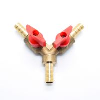 1Pcs Pure Copper Three-Way Pipe Connector Y-Type Brass Y 3-Way Shut Off Ball Valve 3-Way Natural Gas Gas Hose Fittings 8mm/10mm