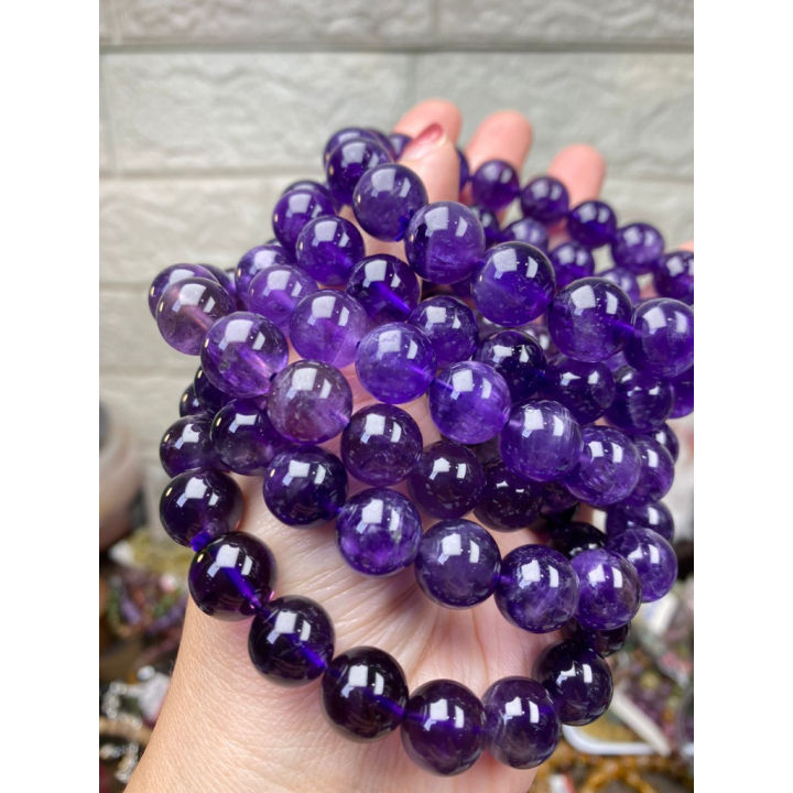 NATURAL CRYSTAL] HIGH GRADE URUGUAY AMETHYST BRACELET 9-16MM 天然