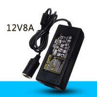 Adapter แปลงไฟบ้าน 220V เป็นไฟรถยนย์ 12V DC 220V to 12V 8A Home Power Adapter Car Adapter AC Plug ( Black)