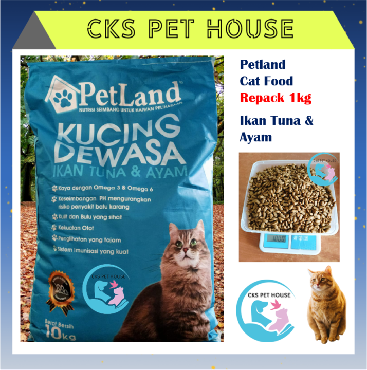 Repack PetLand Cat Food 1kg l Makanan Kucing Ikan Tuna & Ayam I