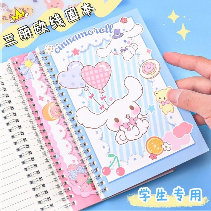 sanrio-kuromi-cinnamoroll-melody-wholesale-of-coil-book-notebook-diary-book-painting-book-student-office-stationery-set