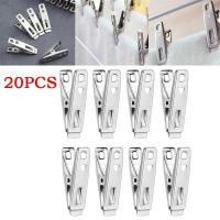 ✑♤₪ 20PCS Clothes Pins Metal Antislip Stainless Steel Windproof Clothes Drying Hanger Clothespins Clothes Clips Sewing Clips