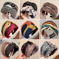 【YF】 2022 New Knotted Head Bands for Women Fashion Designer Wide Edge Elastic Headband Hair Accessories Opaska Do Wlosow Gomas Pelo