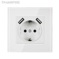 ✙  2020 USB Wall Socket charger Free shipping Double USB Port 5V 2A Usb outlet  high quality white Acrylic LDW-03