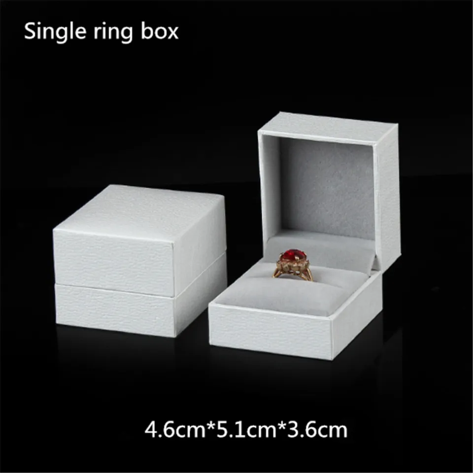 Jewelry Box Ring Box Round Corner Bulge Top Single Ring Box Double Ring Box  Without Logo PU Customize Color Leather Box with Golden Stripe 01 - China  OEM Jewelry Box and Ring