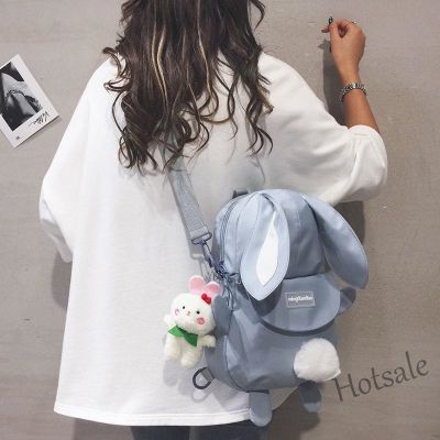 【hot sale】♛✧☌ C16 A.T.A Cute Rabbit Canvas Bag Female 2023 New Style Japanese Dual-Use Backpack Campus Girl One-Shoulder Messenger Small