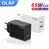 65W GaN Chargers USB C PD Fast Wall Charger Type C Quick Charge 3.0 Adapter สำหรับ 14 13 Pro Xiaomi Samsung