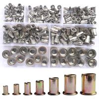 Rivnut Set M3 M4 M5 M6 M8 M10 M12 304 Stainless Steel Carbon Steel Aluminum Flat Head Rivet Nut Rivnut Threaded Insert Nut Kit