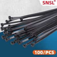 100PCS Self-locking Cable Ties 3x100/4x150/5x200 Black Plastic Flange Cable Buckles Zipper Ties Cable Ties Organizer Cable Ti